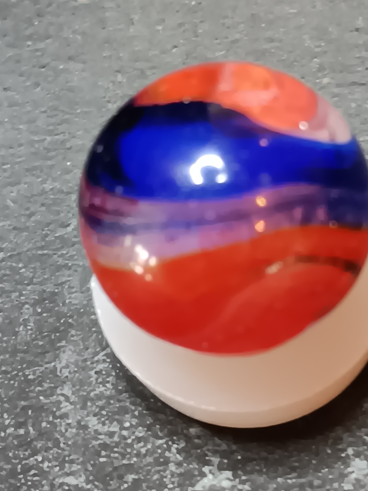 Corkscrew Machine Made Marble Red Blue White Swirl. Akro popeye, mint