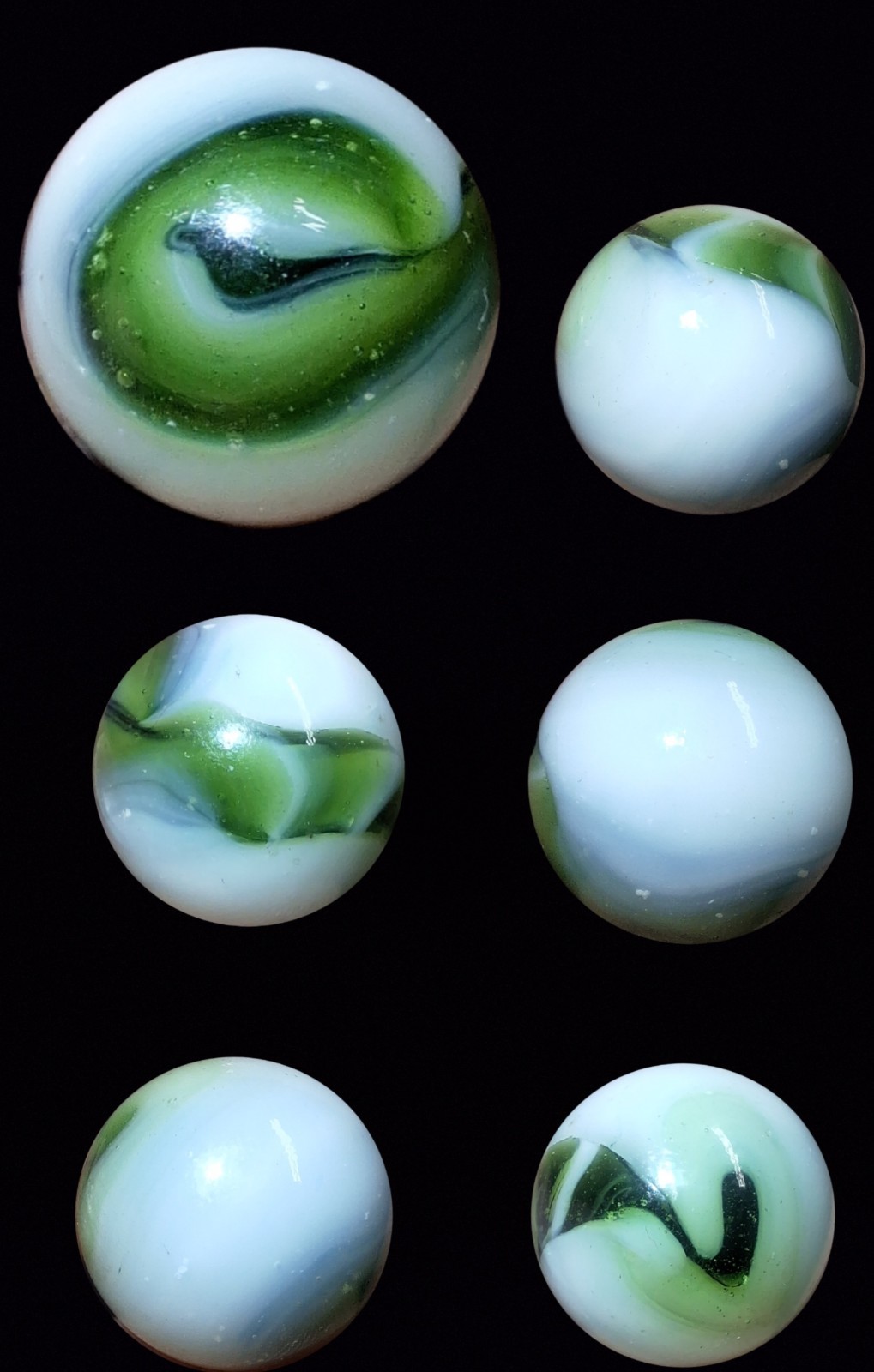 Cairo Green Swirl On White Base Marble .65 NM+