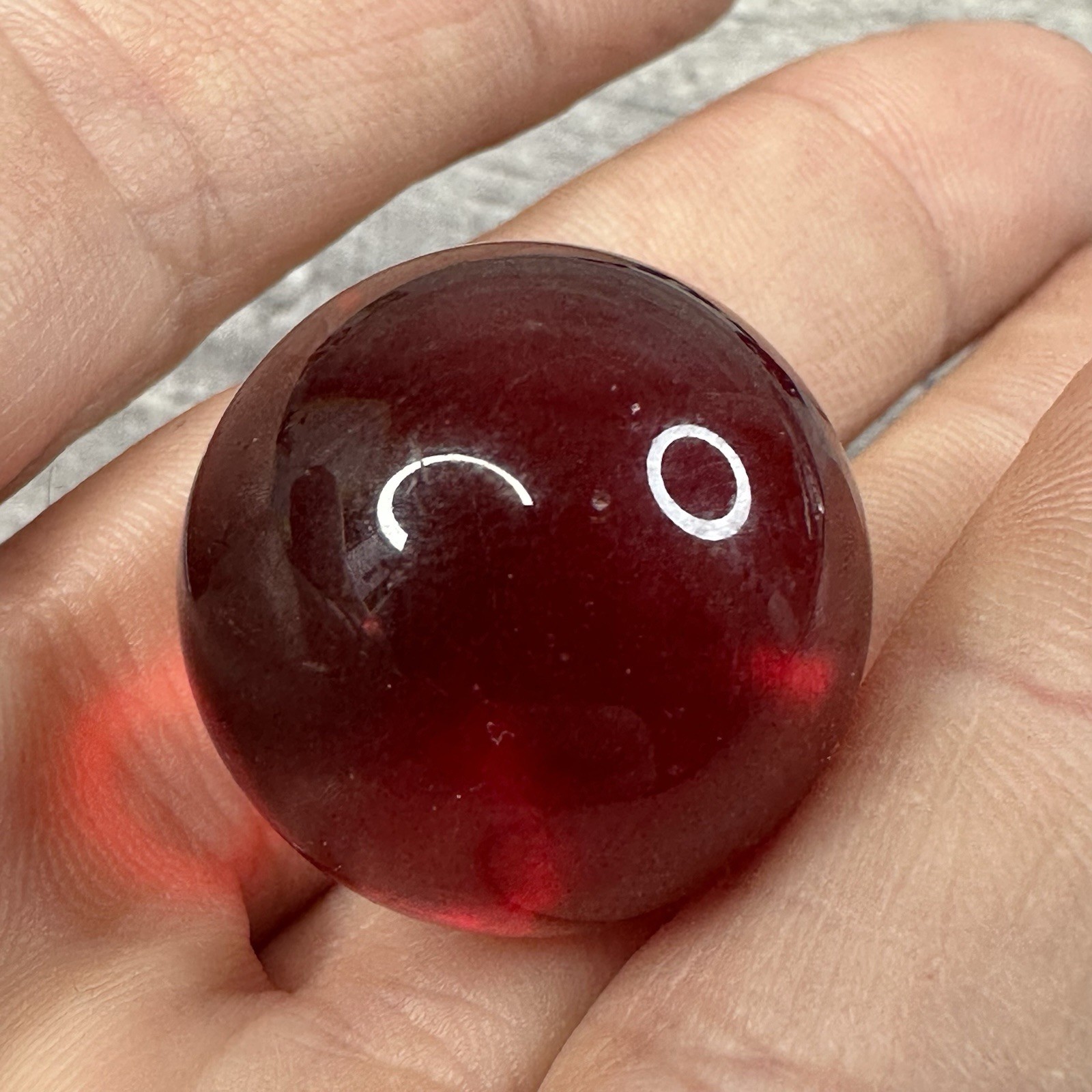 10 Clear Ruby Red Ghostly Cadmium Patch UV Reactive 1″ Larger Shooter Marbles