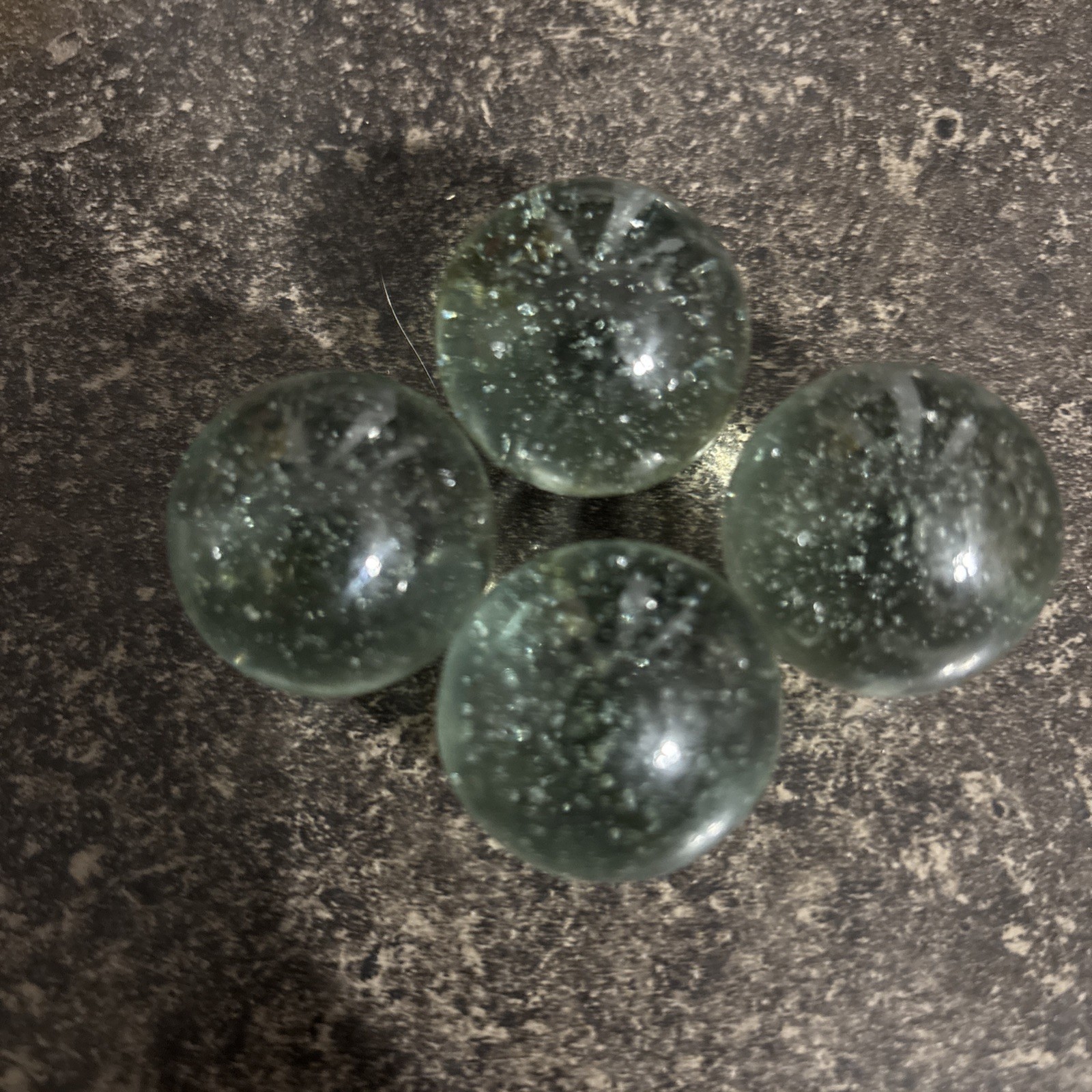 Lot Of 4 Unbranded Glass Marble Bubbles Shooters Large Collectibles Children Toy