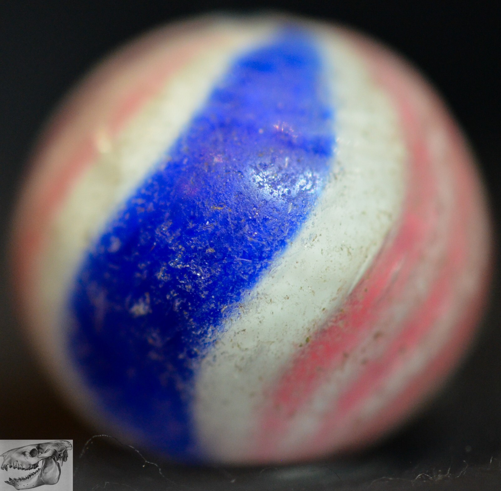 Handmade Peppermint Swirl Marble, 11/16 in, Good+, Germany, 1860-1920, S1024