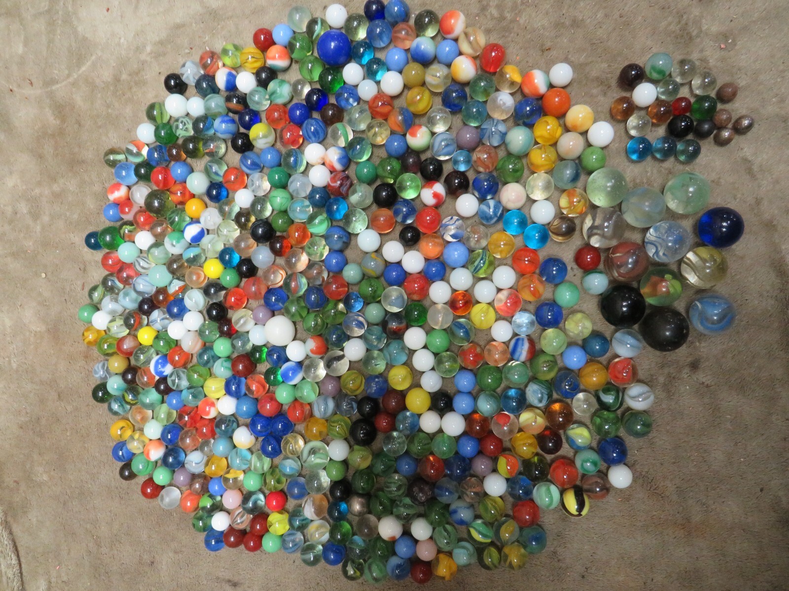 Vintage Glass Marble Toy Collection Mixed Shooters Peewees Standard Steelies