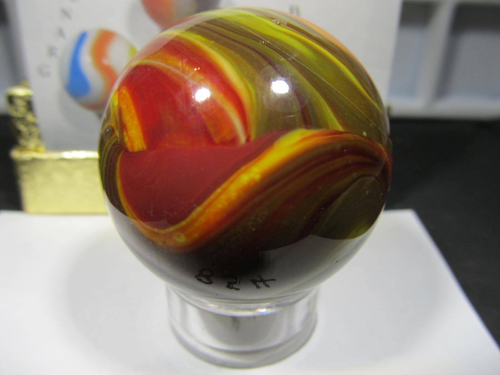 ABSOLUTELY ONE OF KIND SAM HOGUE INDIAN BLANKET MARBLE-1/ 5/8″ MINT