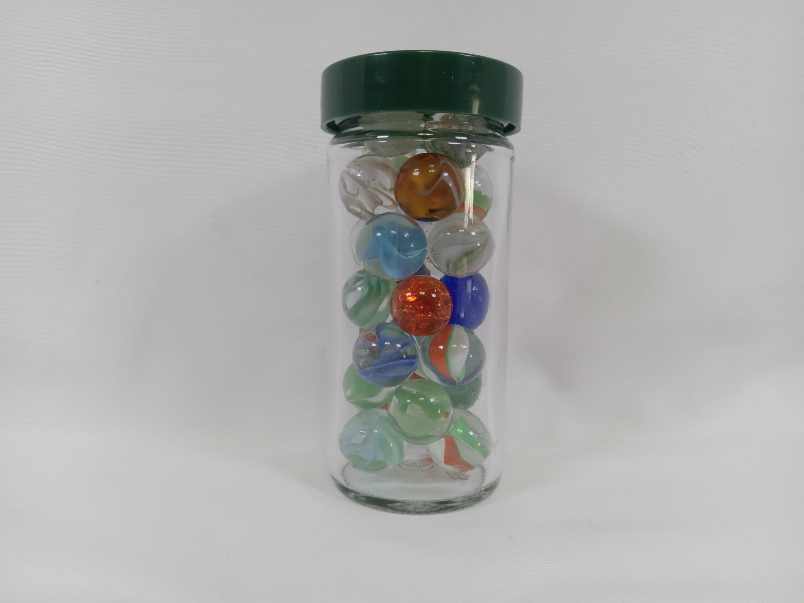 Collection of Vintage Marbles 29pc in glass jar