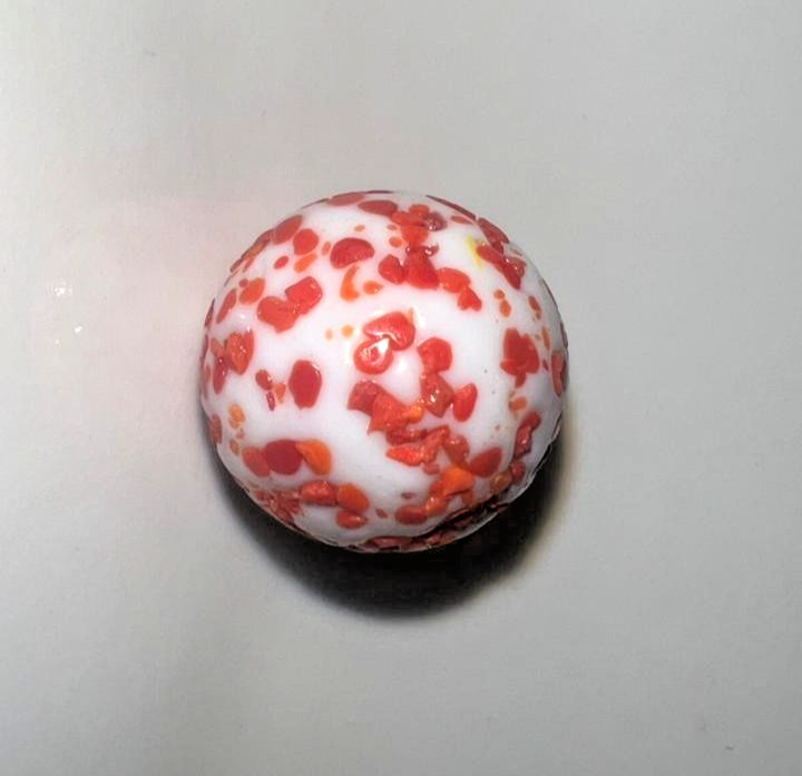 21 vintage handmade glass marbles with colorful swirls and unique patterns.