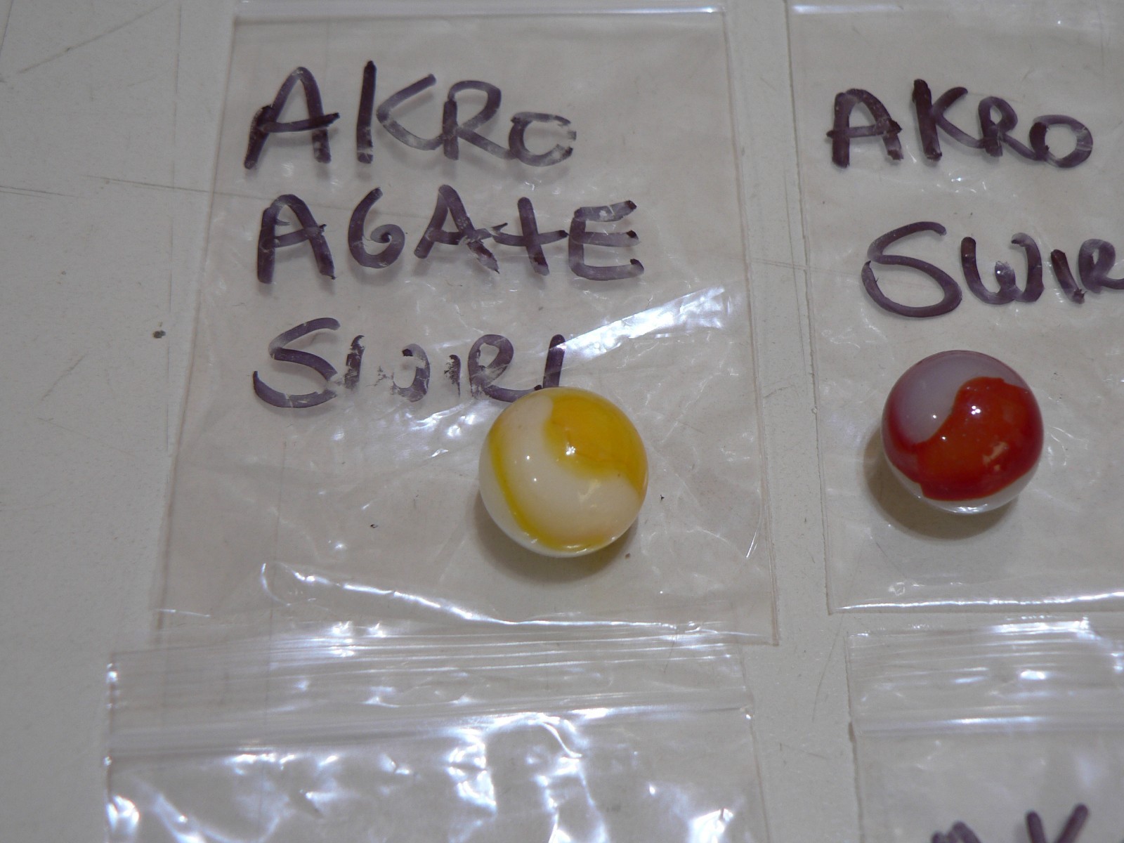 Vintage Akro Agate, Swirl, Peltier, Ball Button, Vitro Congurer Zebra Marbles
