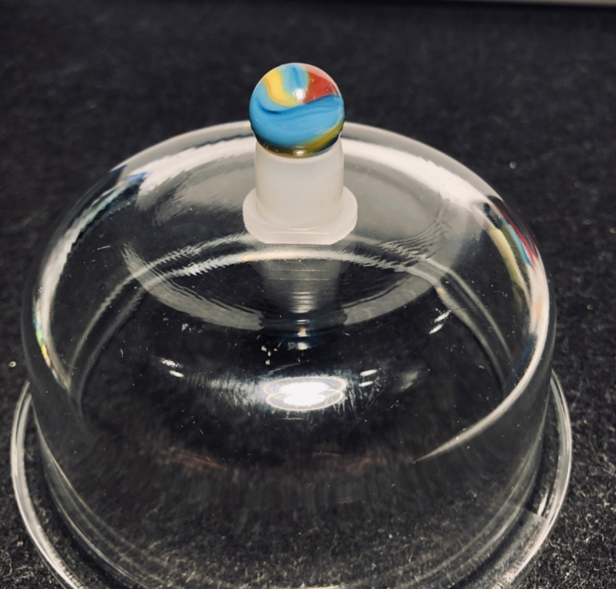 Vintage Peltier Glass Superman Marble .54 in Mint