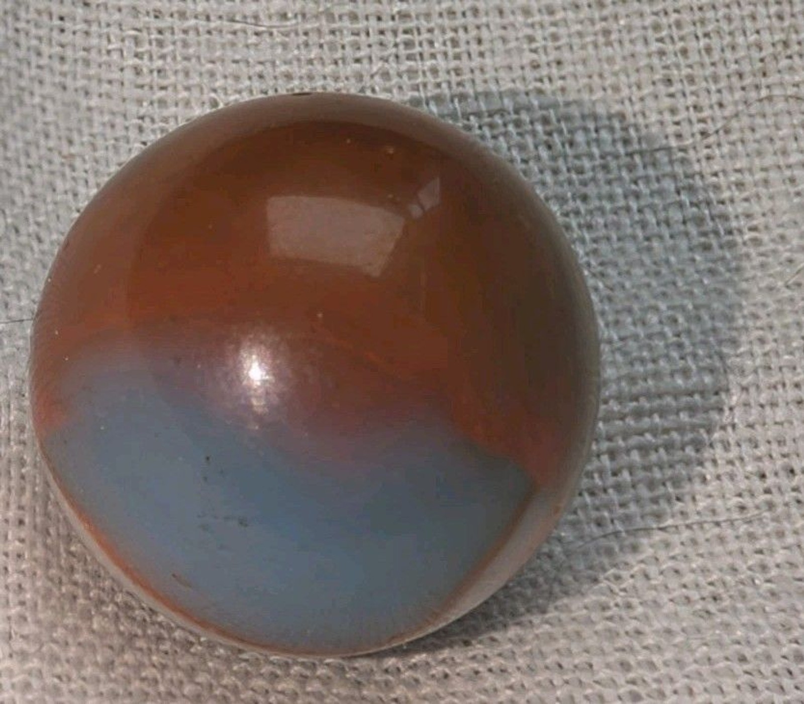 Vintage Peltier NLR Marble .59” Blue White Orange Swirl National Line Rainbo