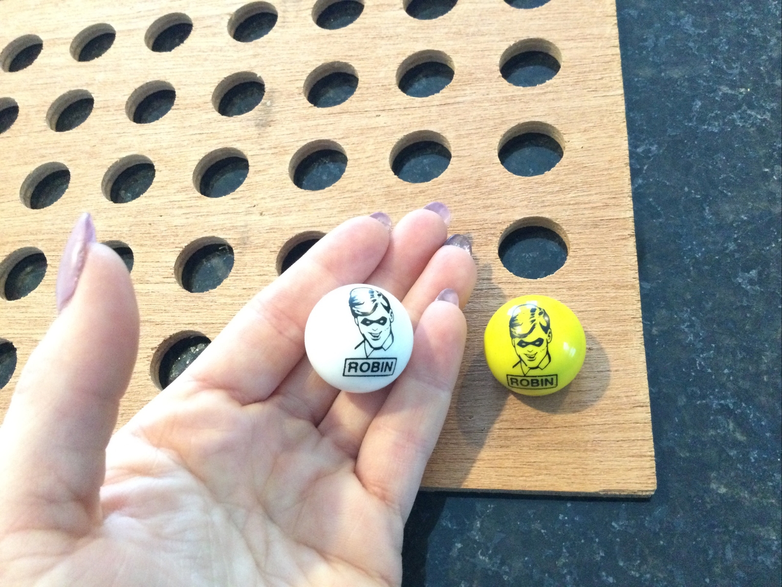 Vintage | Robin Marbles | White & Yellow | LOT OF 2