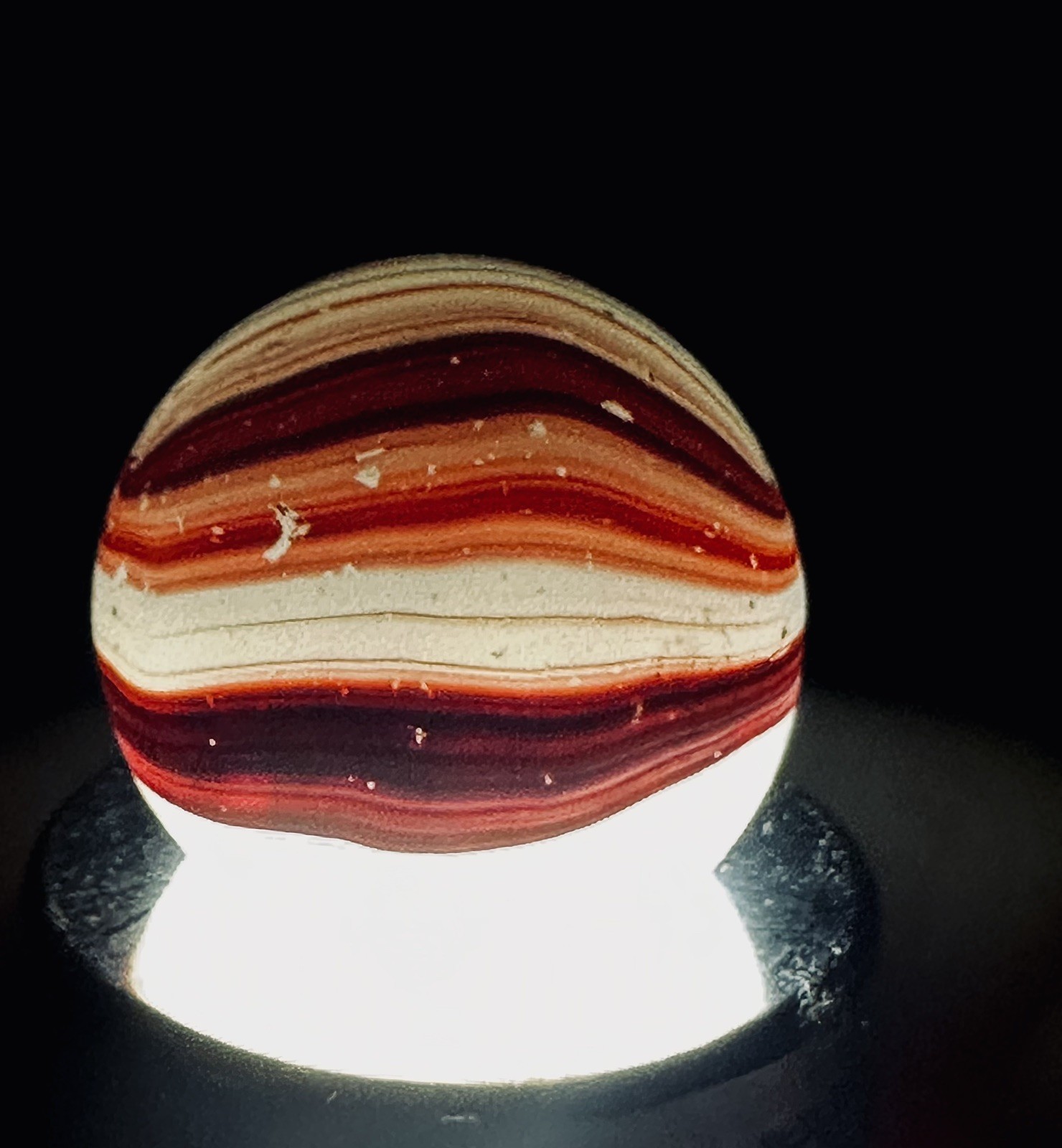 German Transitional Furnace Marble~17mm Chalcedony Agate Imitation UV c1880-1910