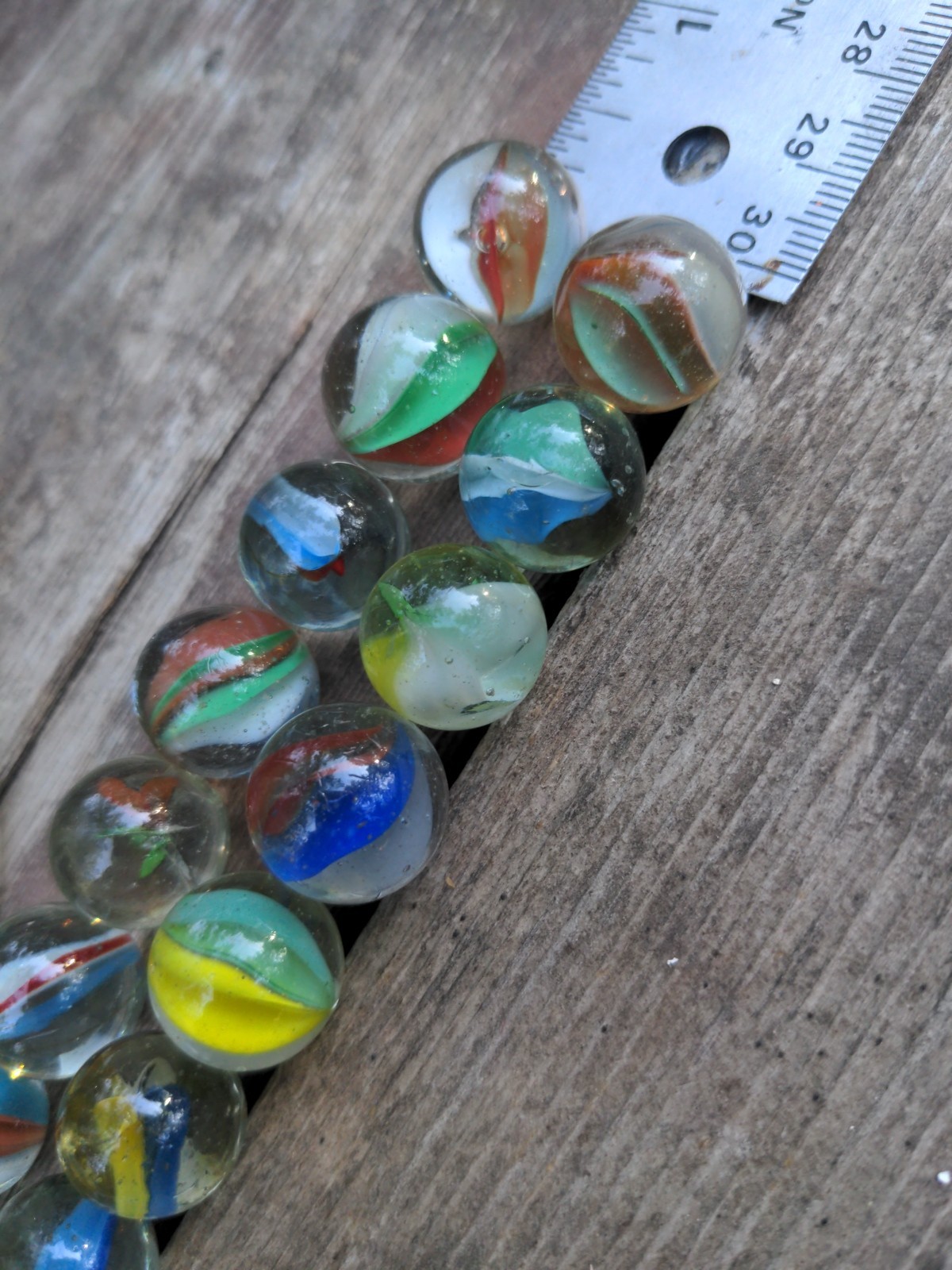 VTG Marbles Lot Cats Eye Mixed 50 pcs Lot Glass Swirl Multicolor 1/6