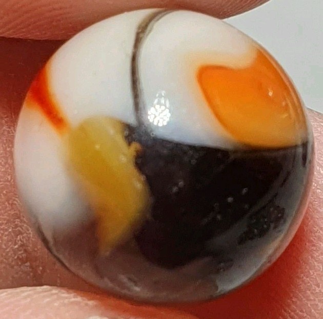 19/32″ Vivid Japanese Mushroom Patch 1940s Vintage Marbles CNM/NM+