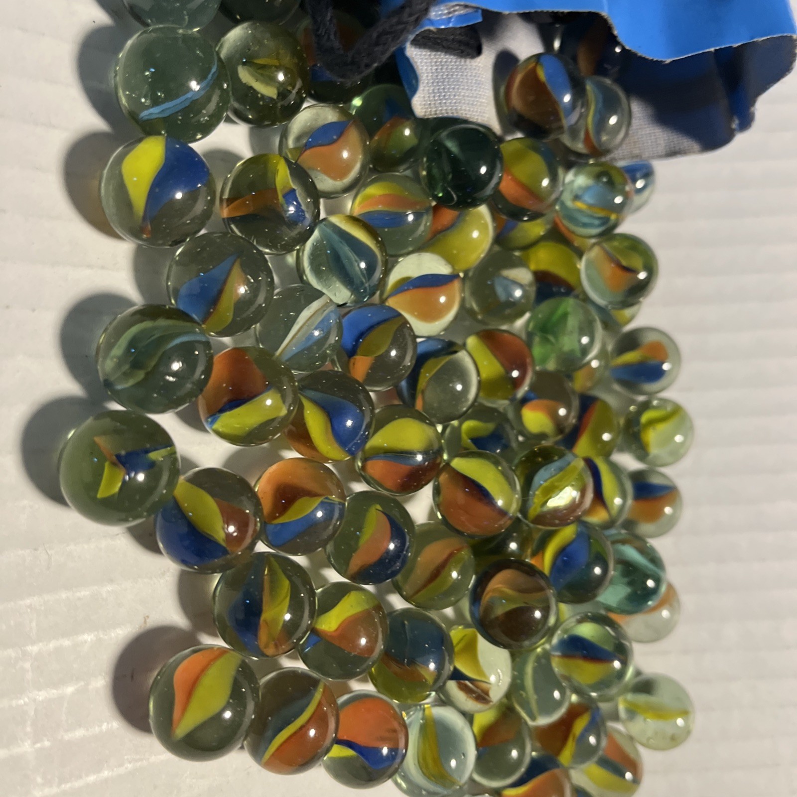 Vintage 1/2” Glass Marbles Lot Of 150+ Cats Eye -Wave – Swirl- Rainbow Of Colors
