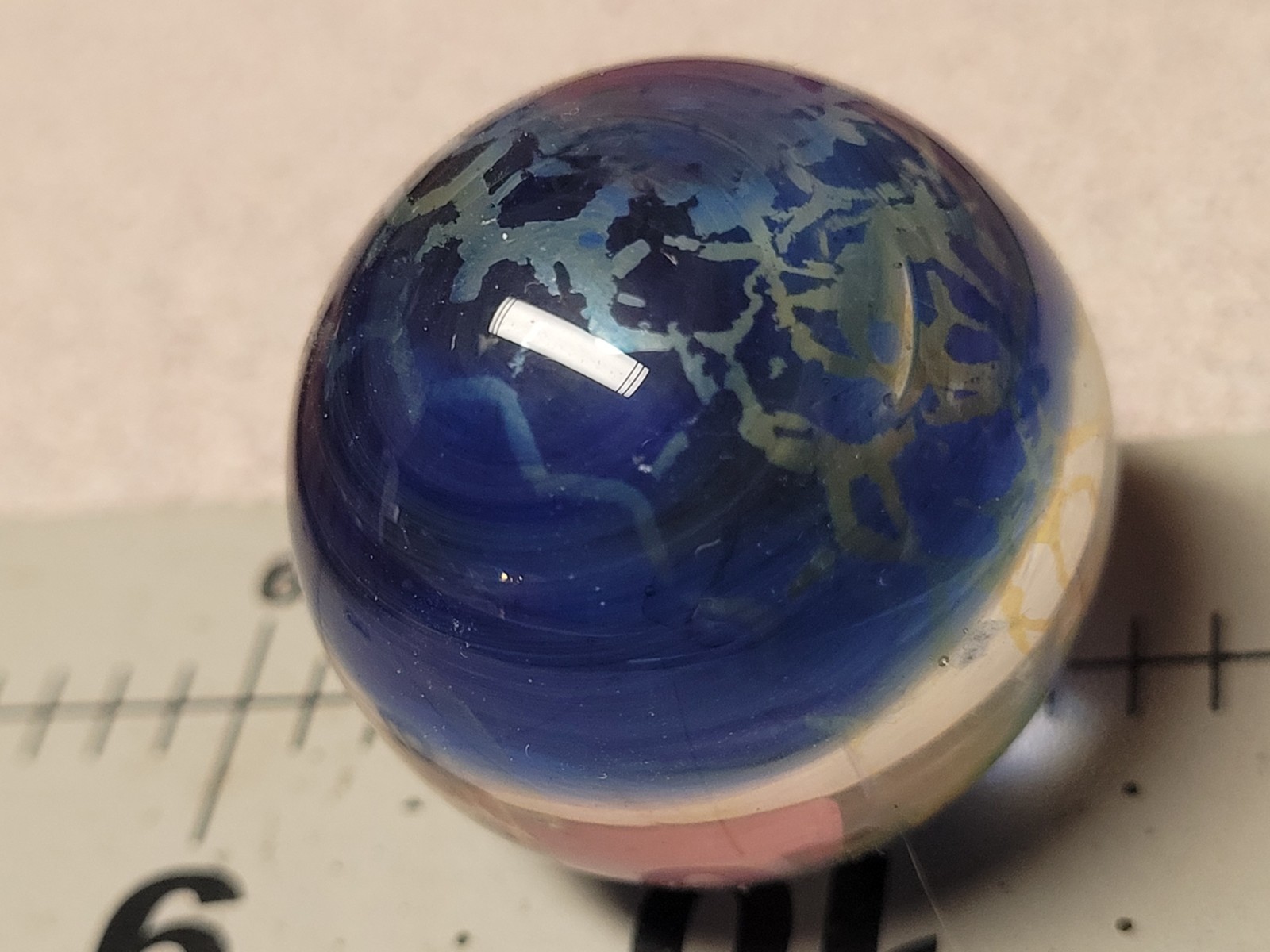 Contemporary Art Glass Marble 1.07″ Fumed Galaxy MIB Heady Borosilicate