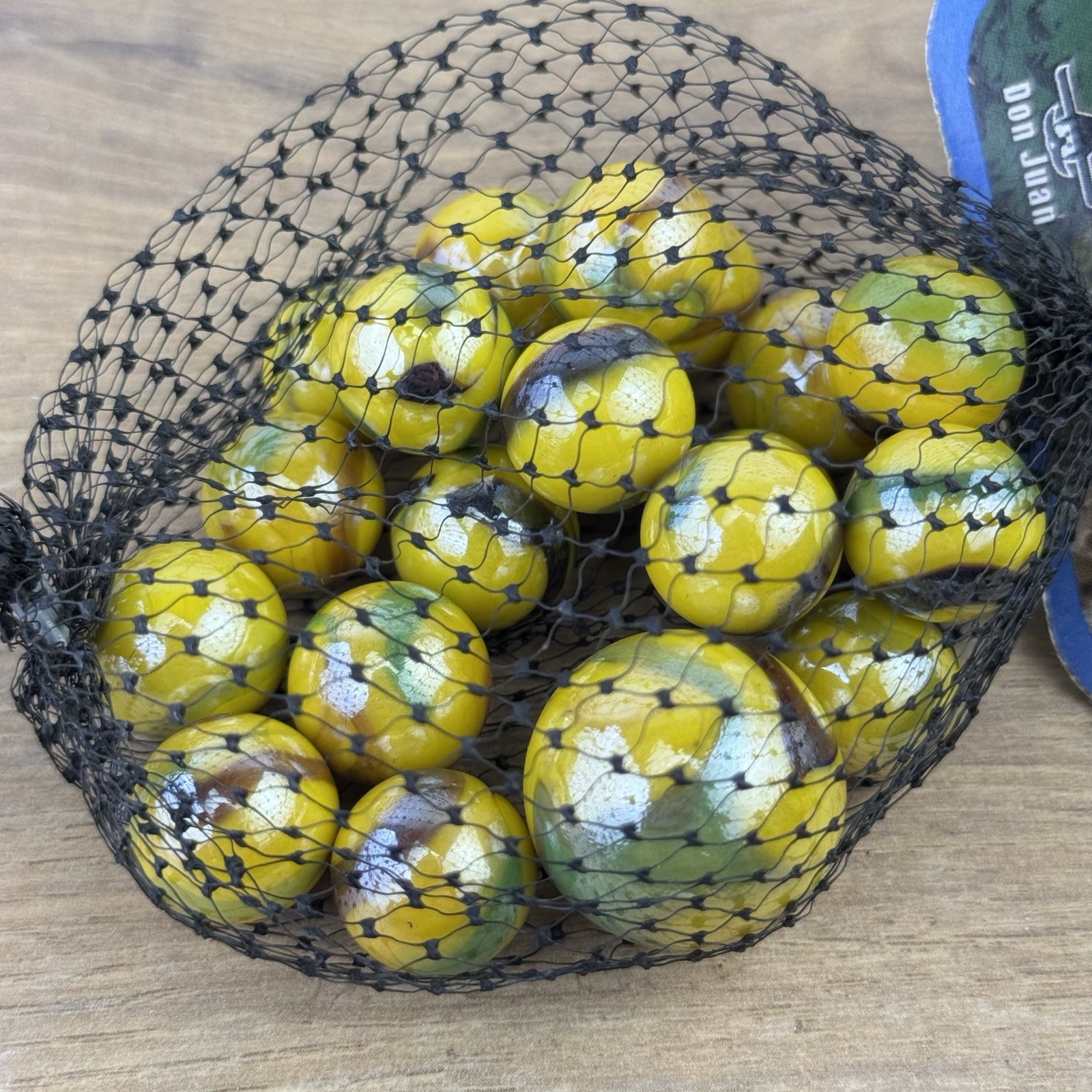 4 Net bags Vacor de Mexico – Bear – Parrot – Morelia – Sun Boulder marbles
