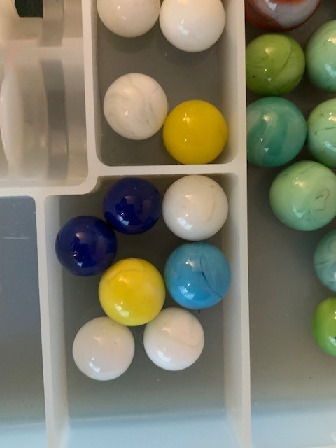 Lot 75 Mixed Glass Marble Collection Swirls, Cat’s Eyes & More Sizes 1/2″-3/4″