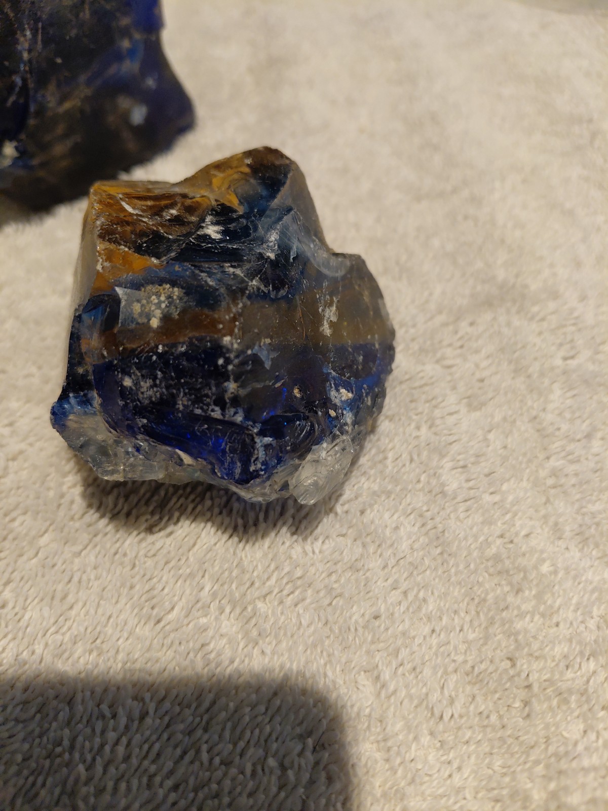 3 Pieces of cullet from Cobalt Blue 1.4 Pounds