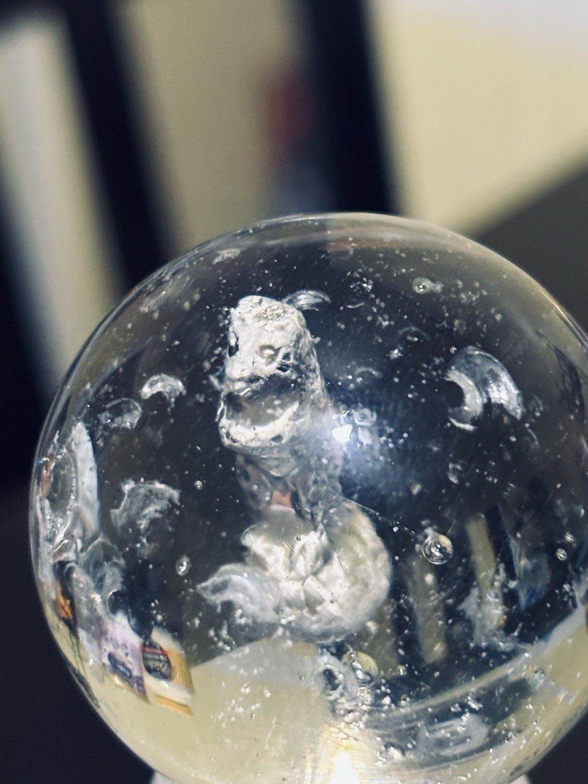 1.5” German Sulfide Toy Marble Standing Bear Polished