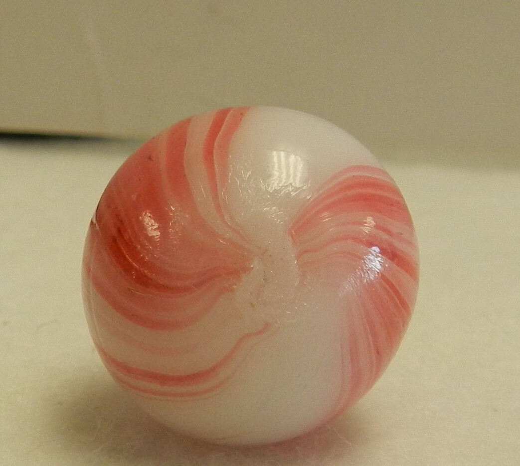 #17712m Vintage German Handmade Banded Opaque Marble .69 Inches