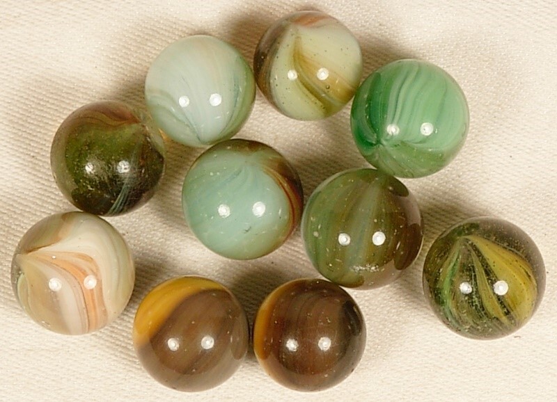 MASTER MARBLE LOT OF 10 SUNBURST ETC 11/16″-3/4″ VG-NM