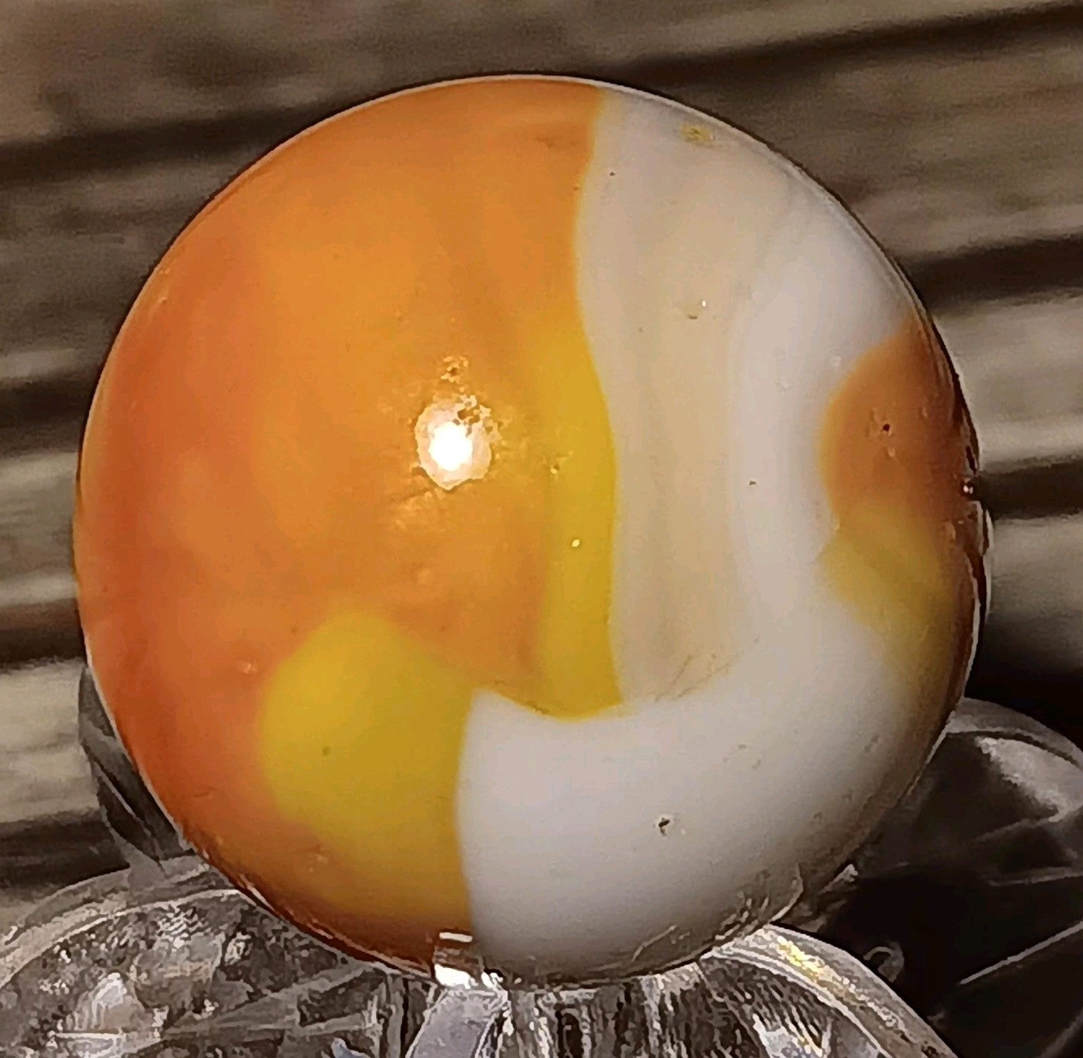 Marble King Hybrid Rainbow Marble. .66″ NM. Nice Color Combo.