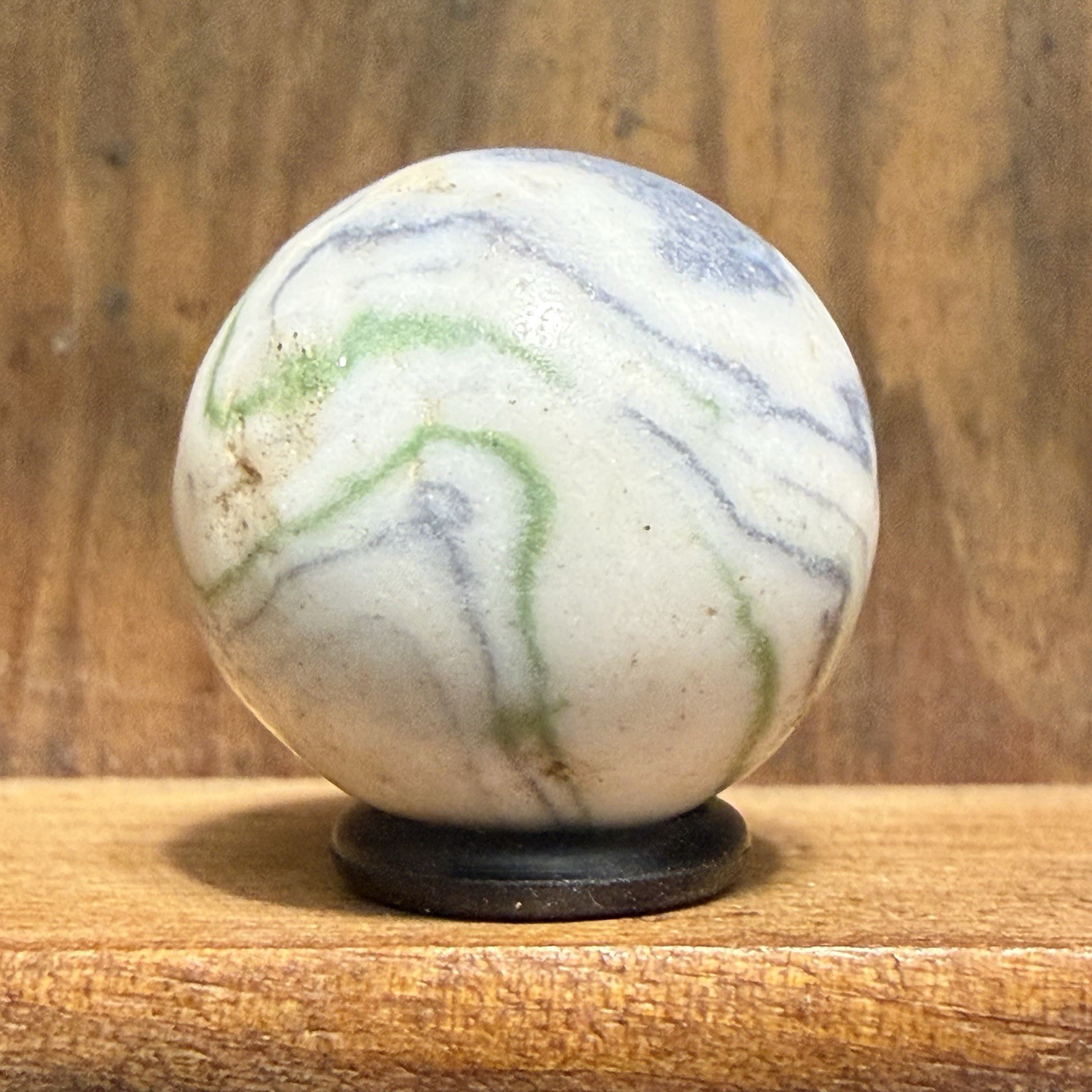 Antique German Handmade Lined Crockery Marble 23/32” Mint | 274