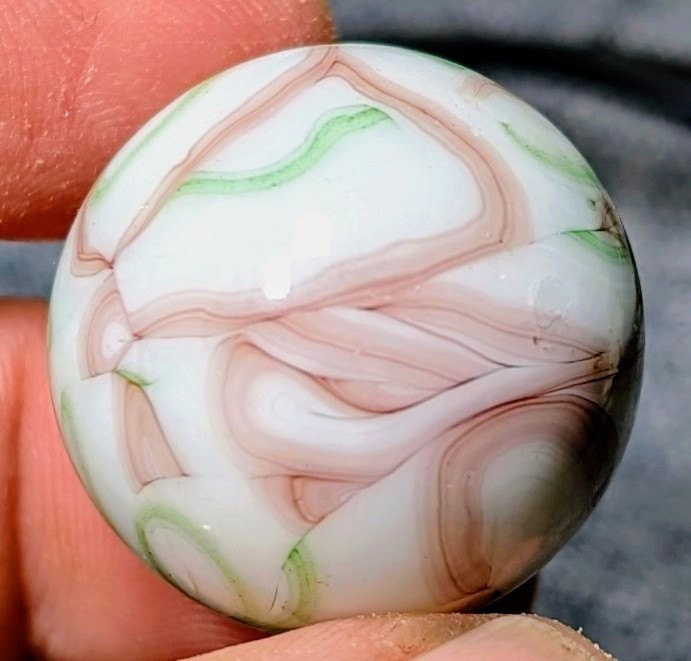 1 & 1/16″+ Massive Busy Veiligglas Opaque Swirl 1950s/1960s Vintage Marbles MM