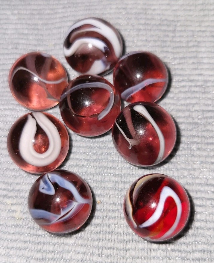 Vacor Marble Lot Octupus Transparent Purple Base White Swirls 5/8″ Marbles