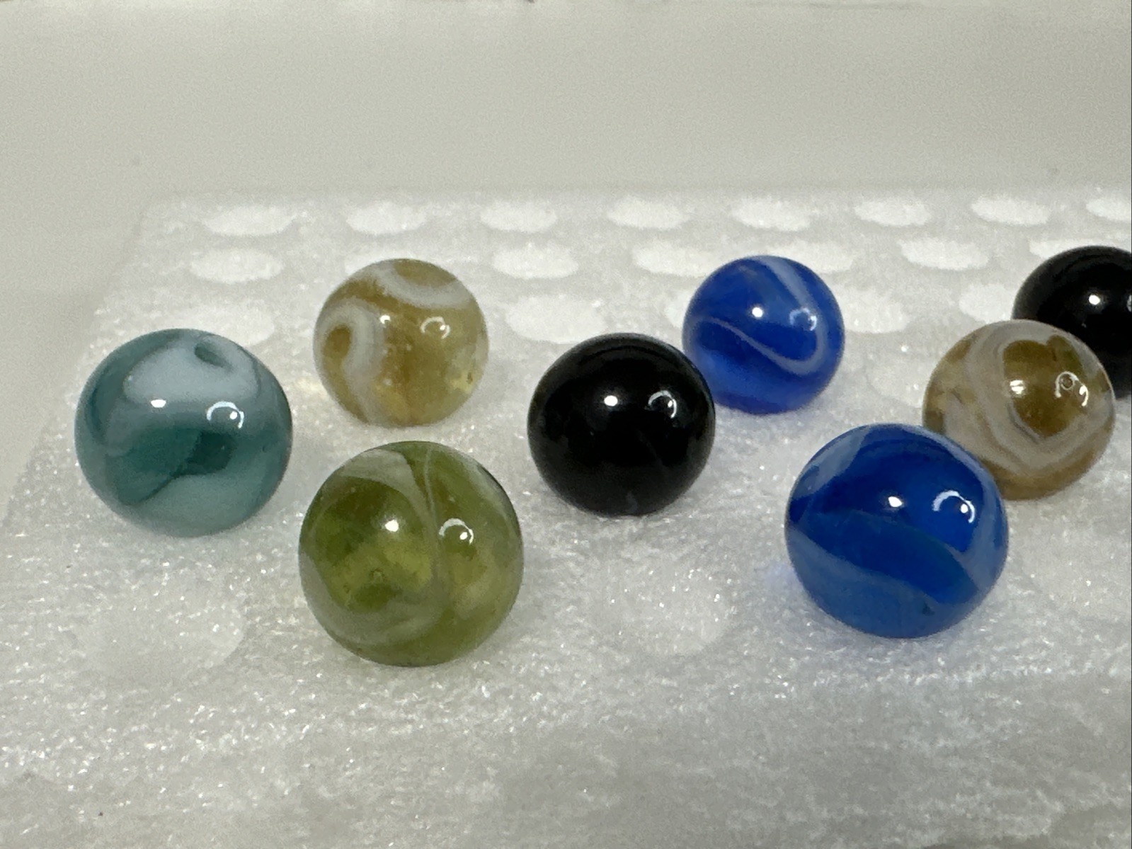 115 Lot Of 15 Vintage Alox Swirl Marbles!