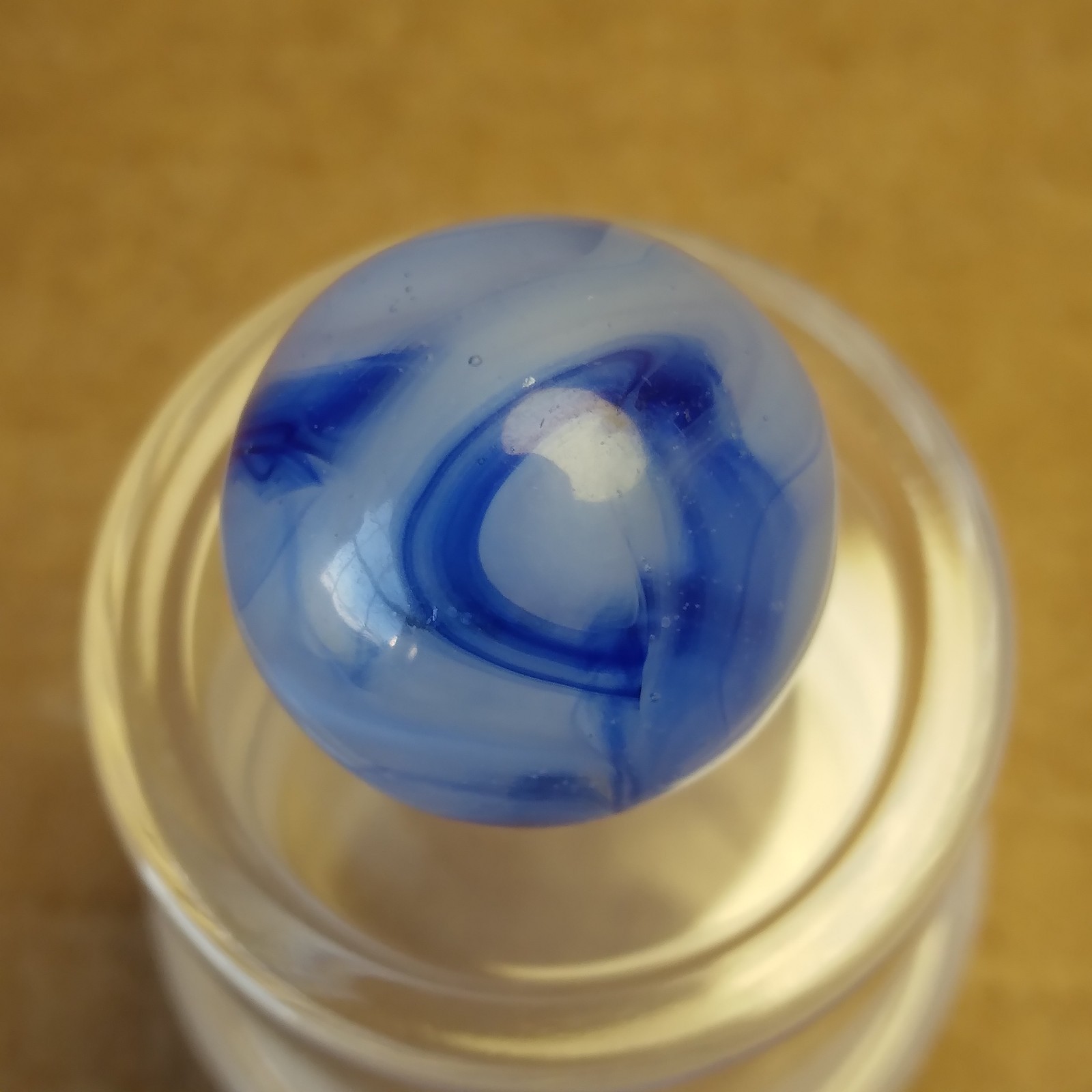 0.62″ Vintage Marble- Blue Inky Swirl- Alley Peltier #a140