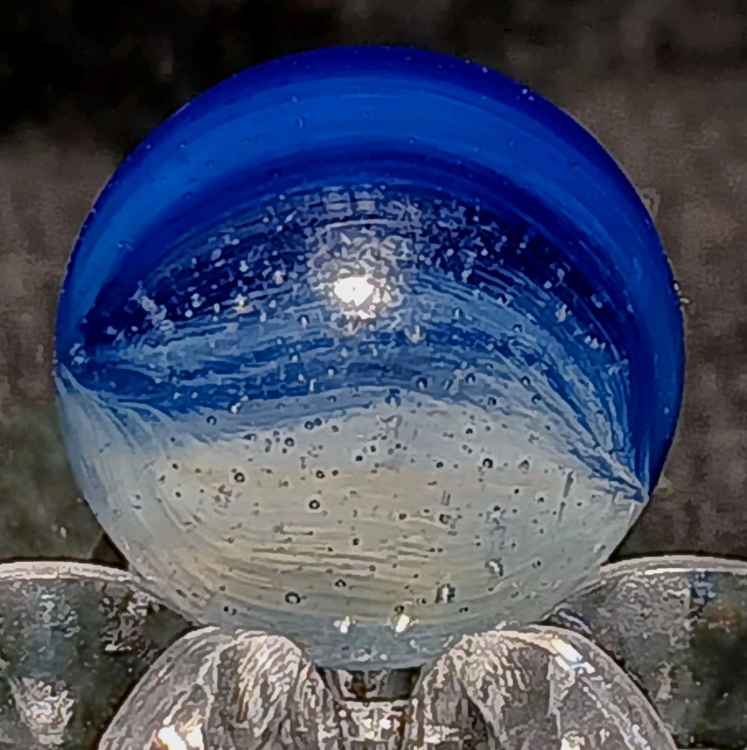 Vintage Akro Agate “Popeye Patch” Corkscrew Marble. .55″ Wet Mint. Beautiful