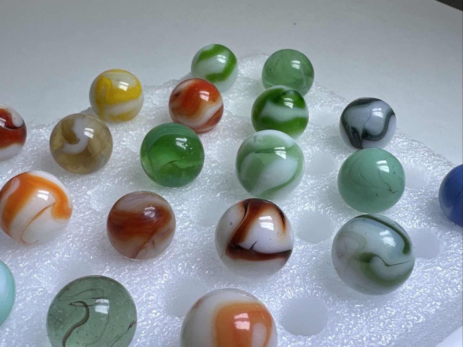 377 Lot Of 29 Vintage Heaton Agate Swirl Marbles!