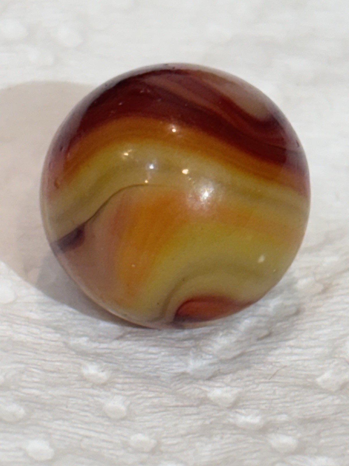 Vintage Akro Agate (UV) Tri Color Special Corkscrew Marble 0.65”