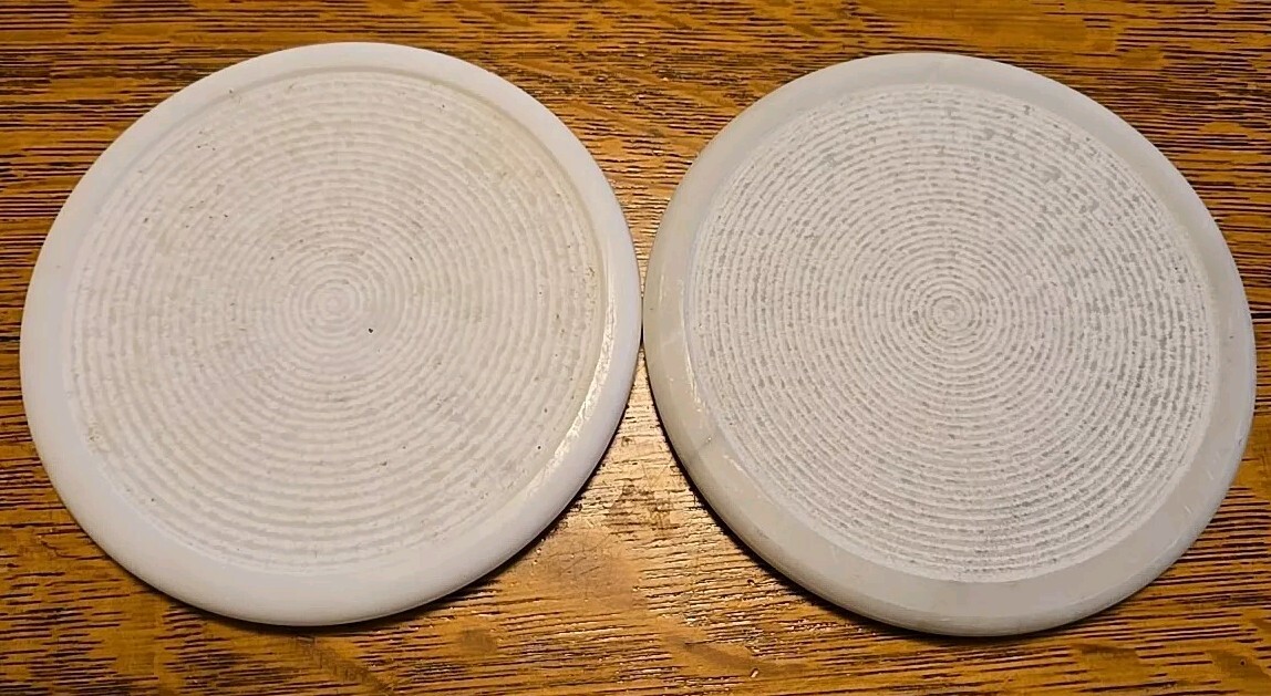 Two RARE CASIGLIANI ITALY Marble Incised Coasters FABULOUS