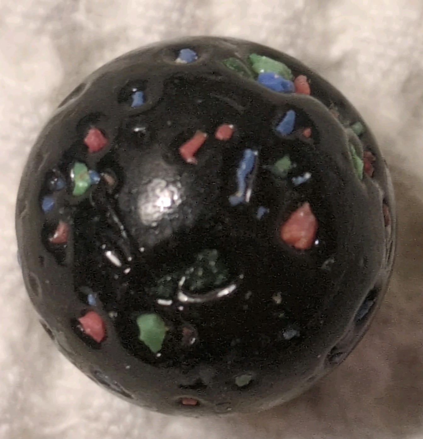 14 Vintage Vacor Galaxy Confetti Speckled Glass Marbles Multicolor Black Base