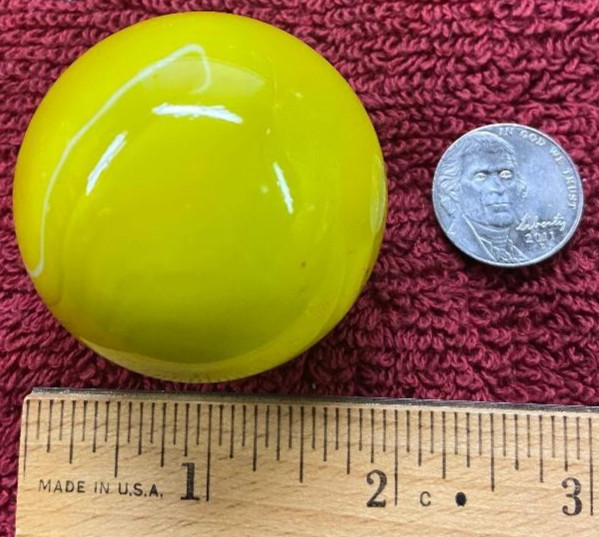 Toe Breaker 50mm 2″ LEMON SORBET Yellow Swirl Marbles glass Toebreaker HUGE B37