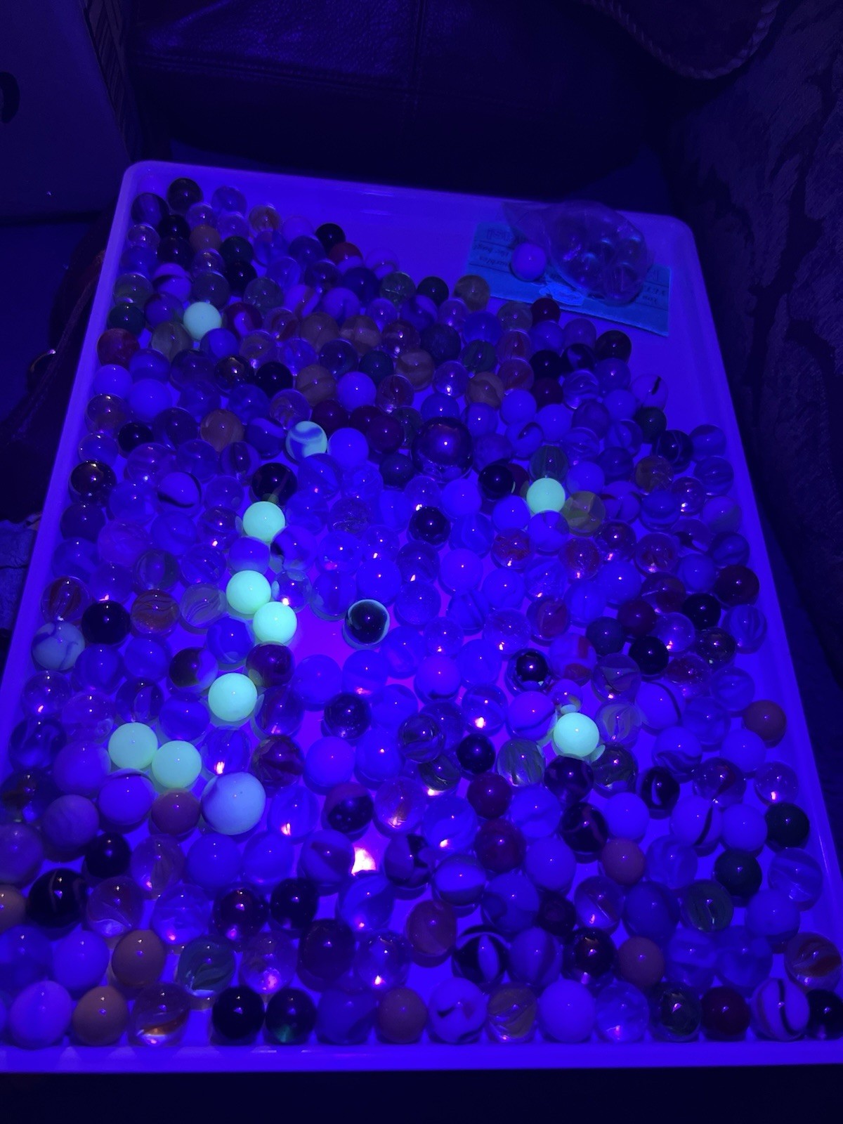 300+ Vintage & Machine Glass Marbles, Unsorted, UV Reactive, Steel Shooter