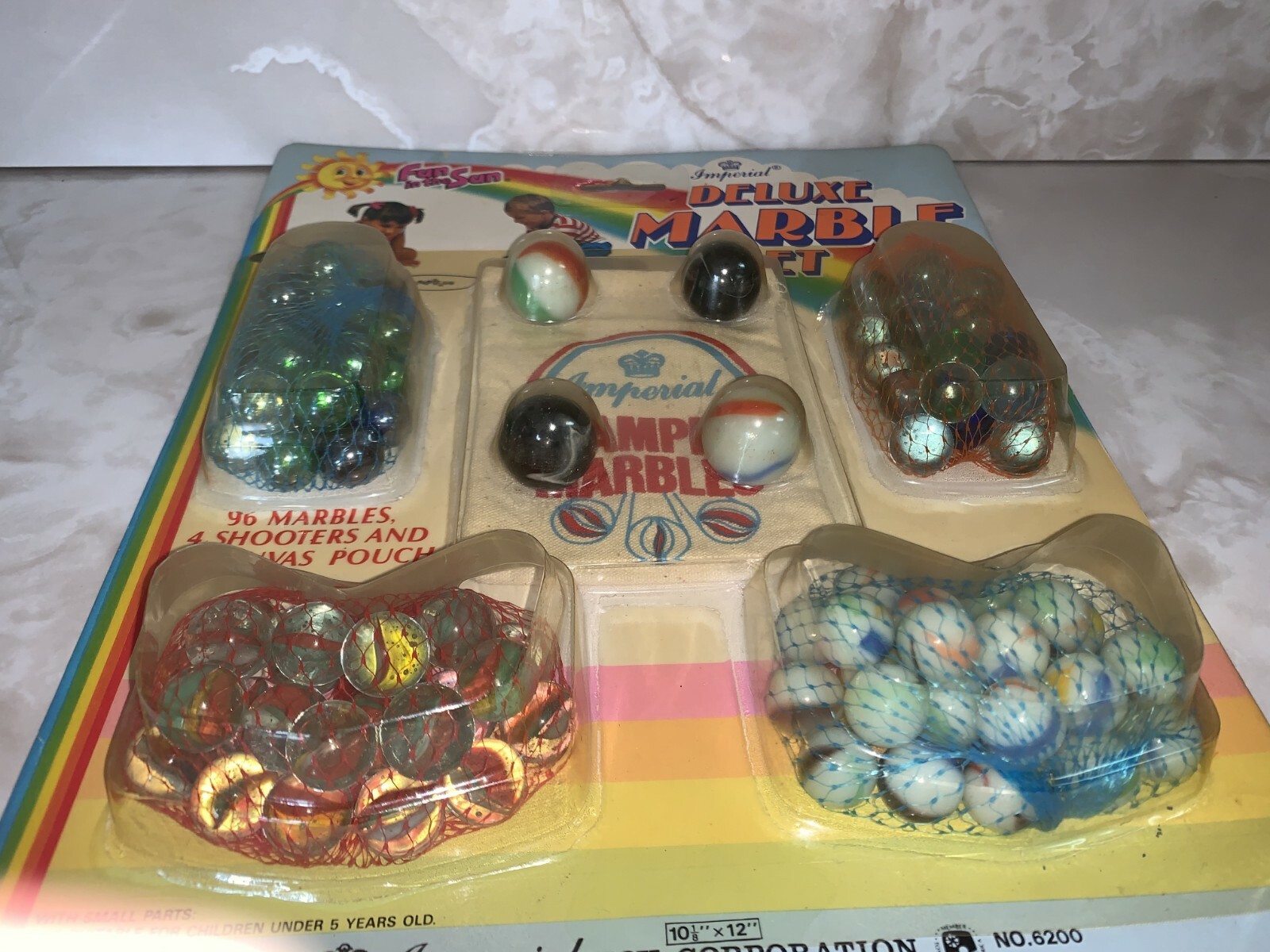 Vintage 1989 Imperial Fun In The Sun Deluxe Marble Set #6200 NOS MIP
