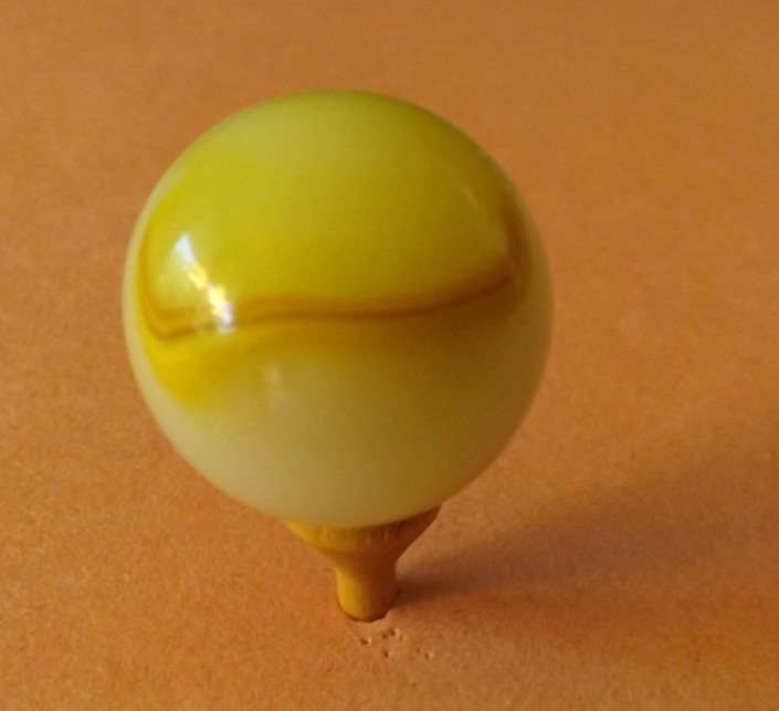 Large Old Vintage Machine Made 1″ Egg Yolk Swirl Marble – Wet Mint – Akro