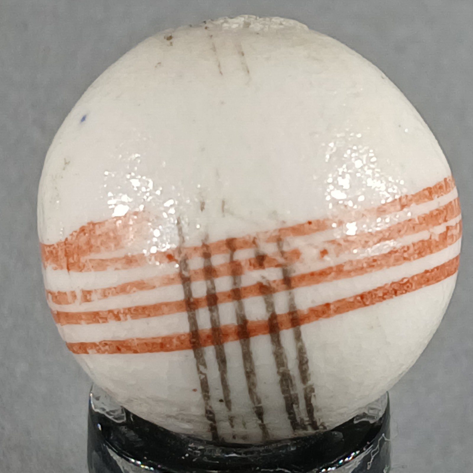 Vintage German Handmade China Glazed Lined Marble .67 Inches NM Condition