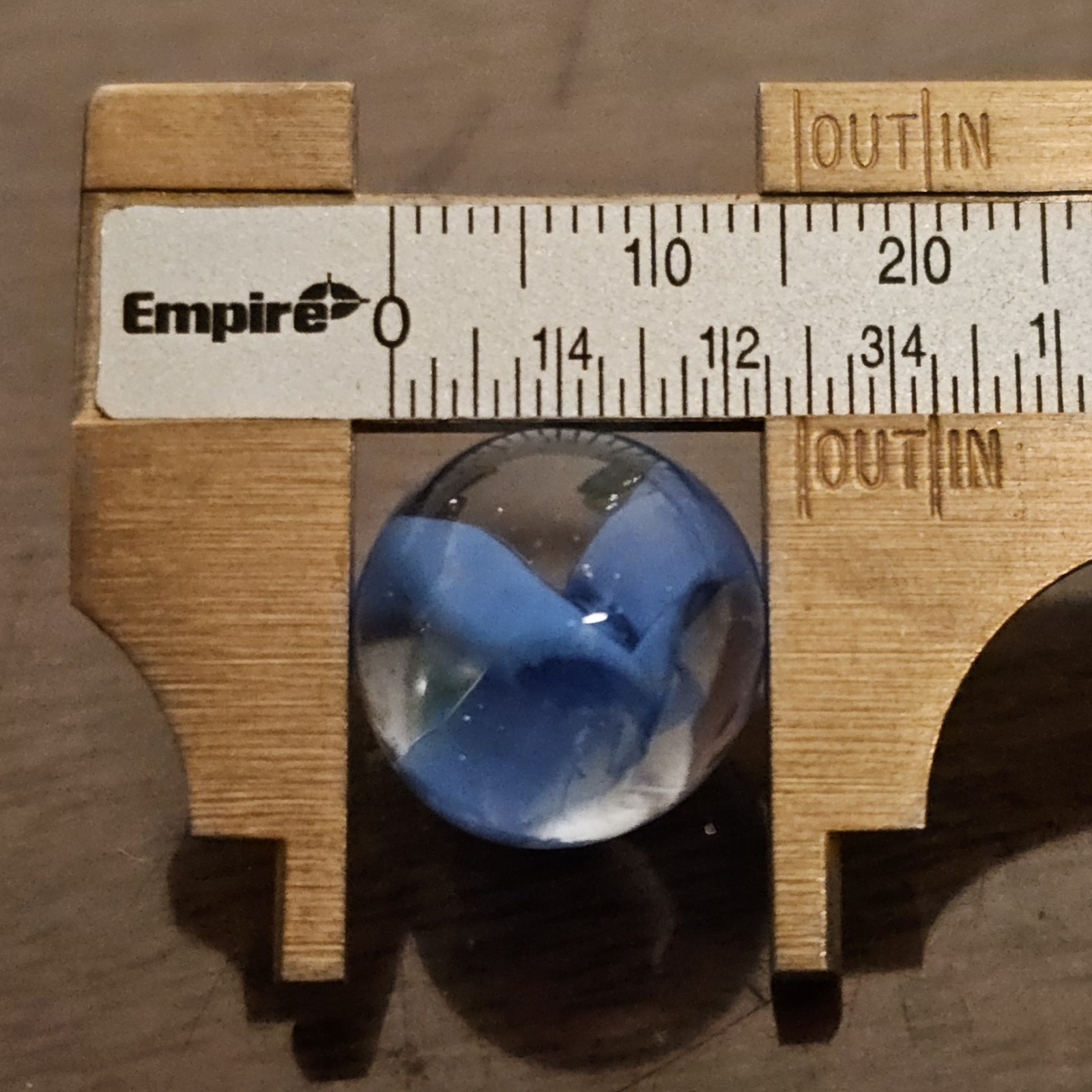 Vintage CE Bogard Blue Floppy 4-Lobe Cats Eye .593″ Glass Marble