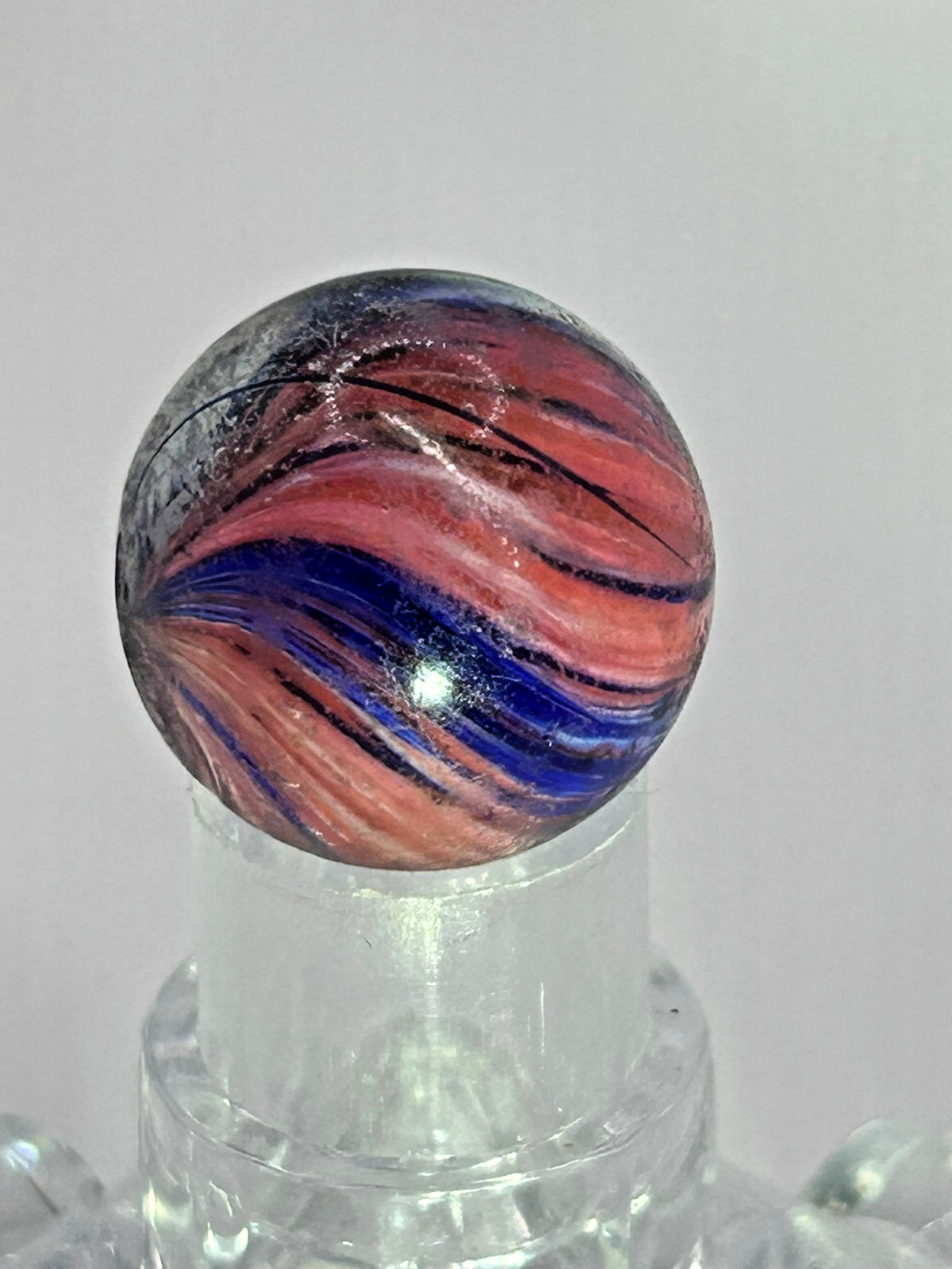 Antique German Handmade Onionskin Shrunken Marble 3/4″ Mint- O27