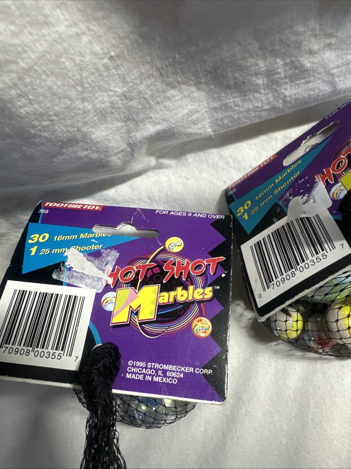 Tootsie Toy Hot Shot LOT OF 2 Vintage Shooter Marbles 6 25mm Shooters & 30 16mm