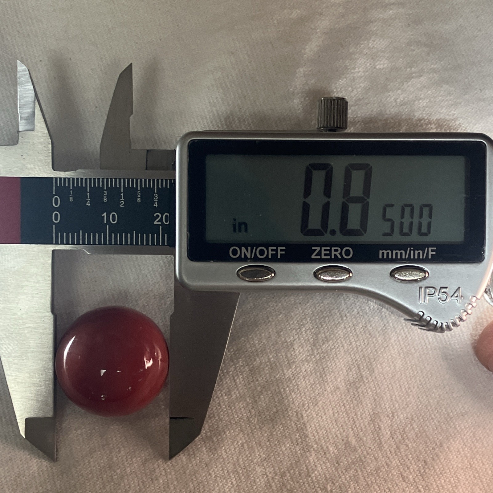 Vintage Vitro Agate Marble Tomato Large .85 Glass marble