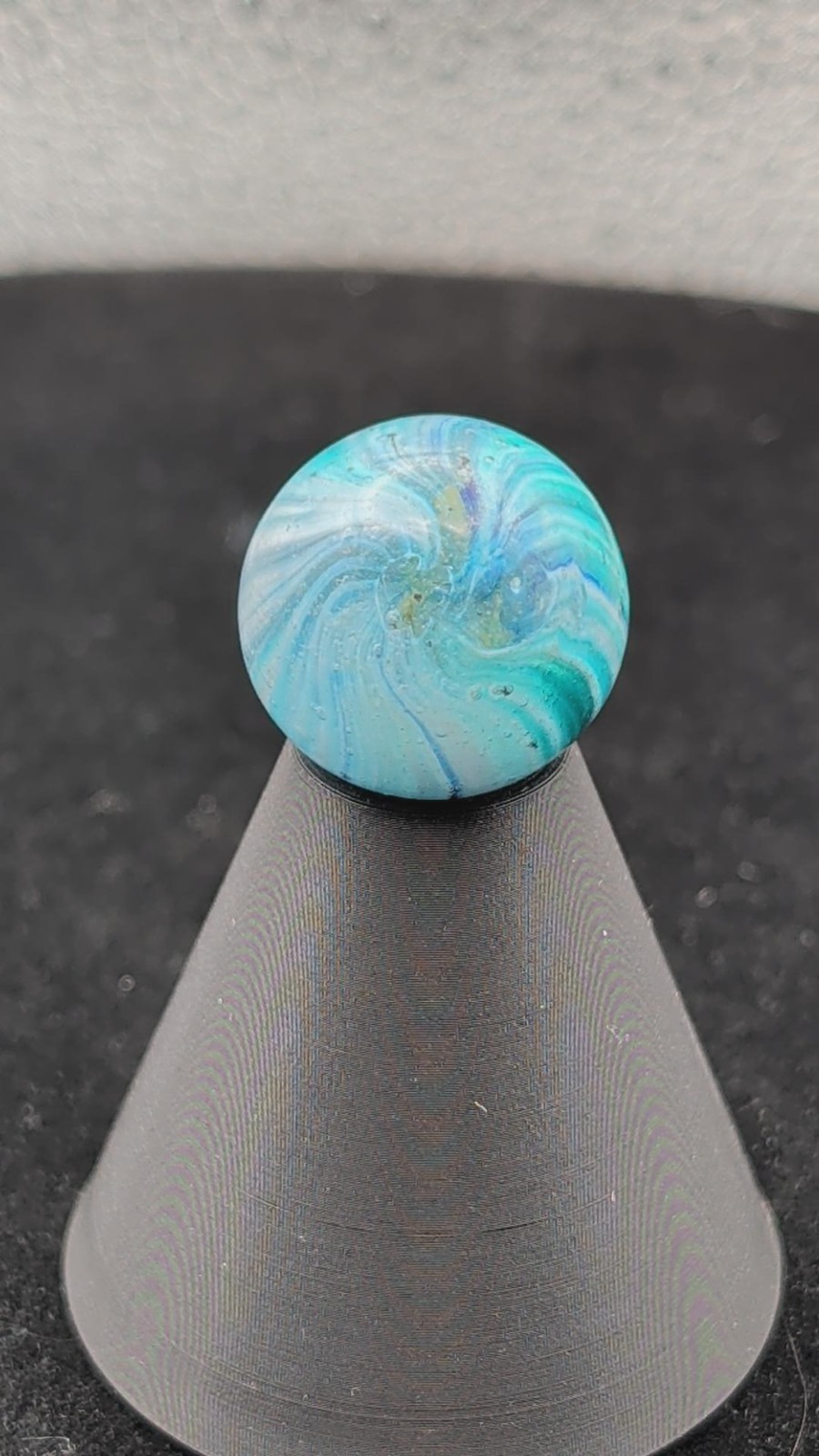 Antique German Onionskin Marble – 13/16″ (21mm) – Blue/White Vortex – 12.96g
