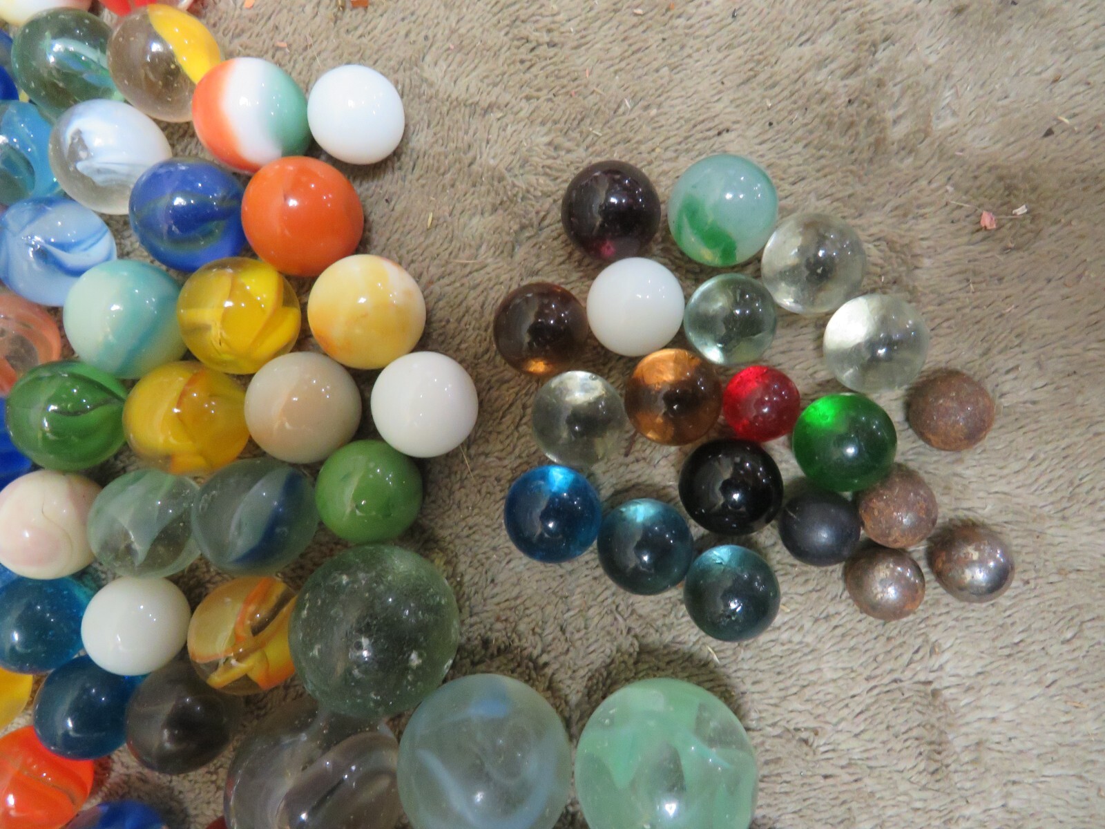 Vintage Glass Marble Toy Collection Mixed Shooters Peewees Standard Steelies