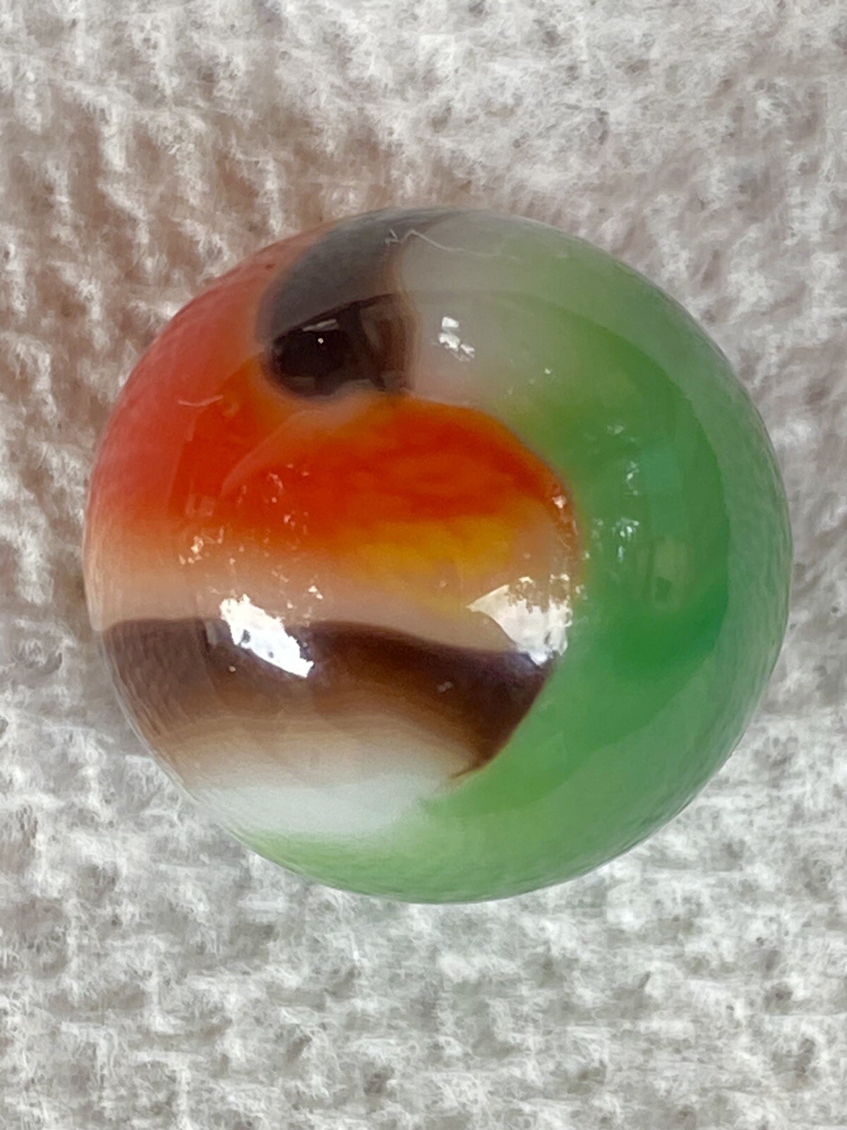 vintage vitro agate marble King Gorgeous Green Swirl Red 5/8