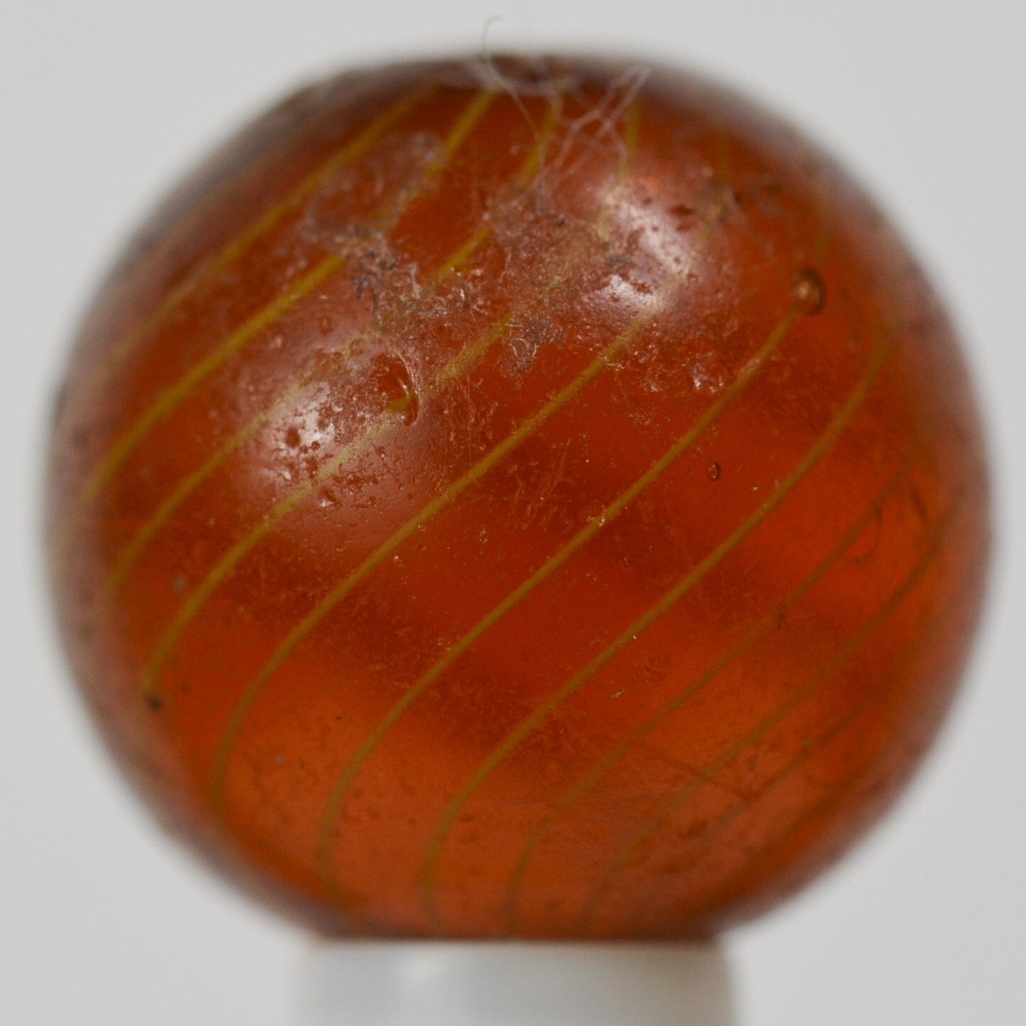 Handmade Gooseberry Marble, Amber Glass, 11/16 in, Near Mint-, Germany, S1426