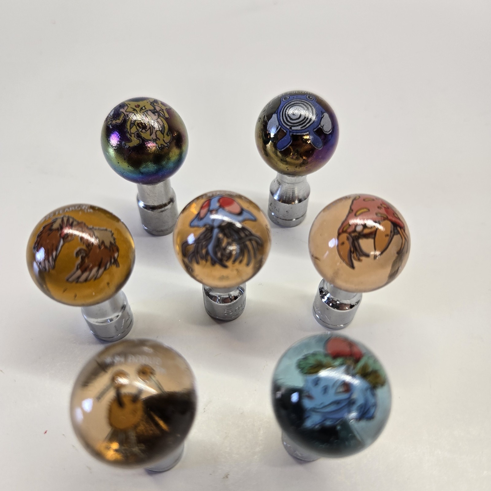 7 Vintage Pokémon Marbles Holo & Non-holo #4, 22, 47, 61, 64, 73, 84