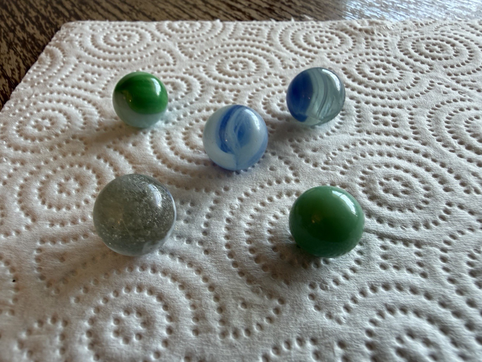 Mixed Lot of 25 Antique Glass Marbles, Assorted Colors, Styles & Sizes